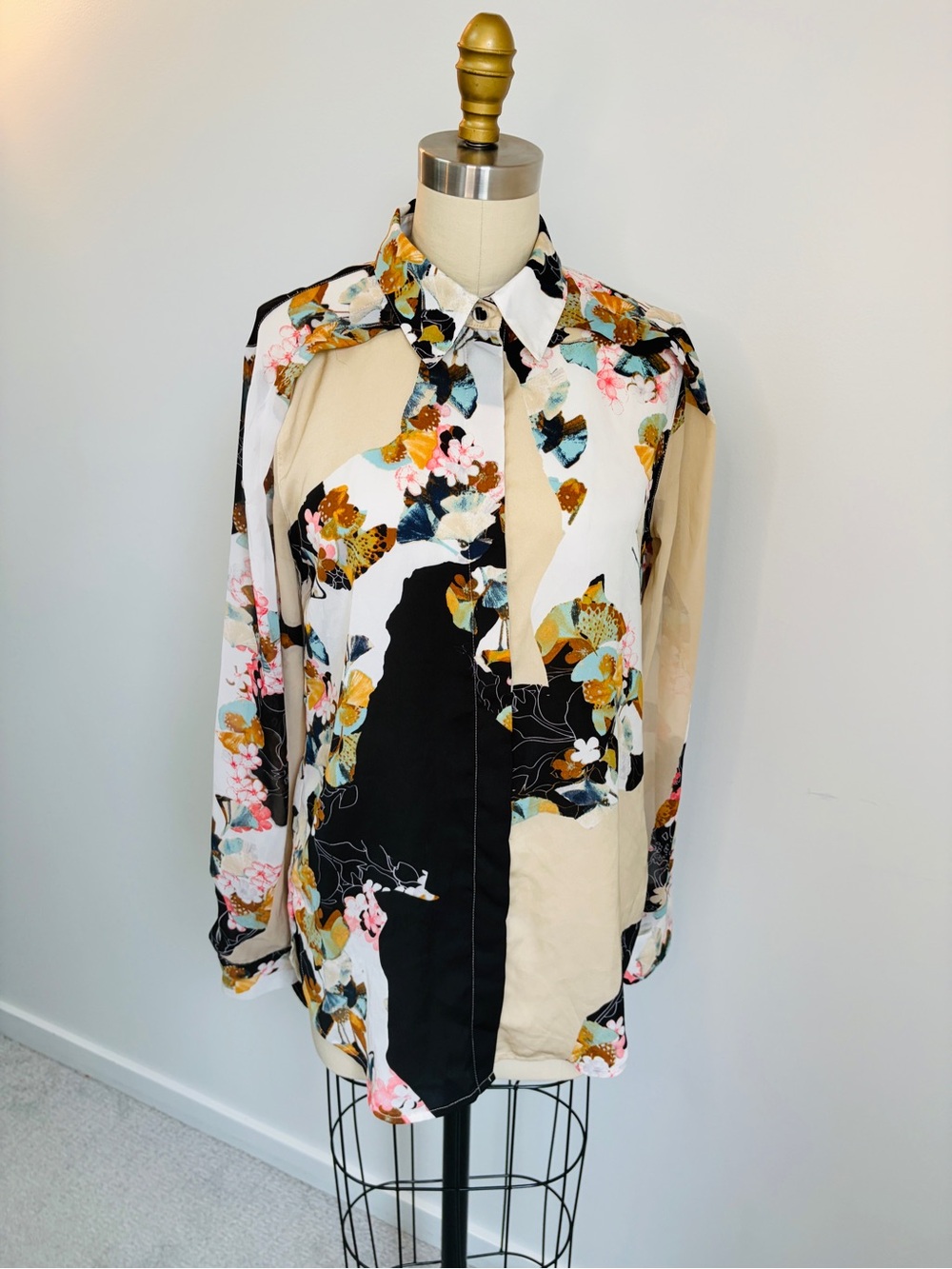 3.1 Phillip Lim for Target Floral Patchwork Button Down Blouse Size S